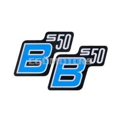   OEM Standard Logo fólia, matrica S50 B fekete-világoskék, 2 darab, Simson S50