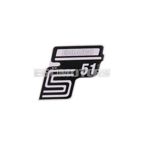 OEM Standard Logo fólia, matrica S51 Enduro fehér, Simson S51