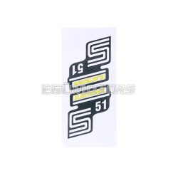   logo decal set S51 electronics foil / sticker yellow for Simson S51