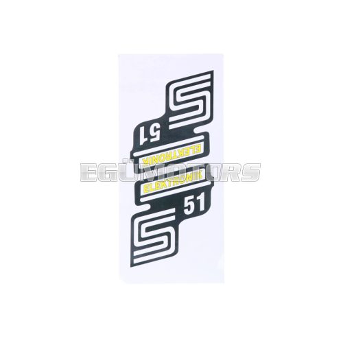 logo decal set S51 electronics foil / sticker yellow for Simson S51