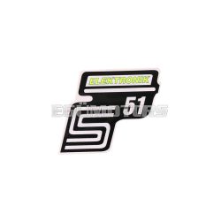   logo foil / sticker S51 Elektronik neon yellow for Simson S51