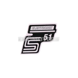 logo foil / sticker S51 Elektronik white for Simson S51