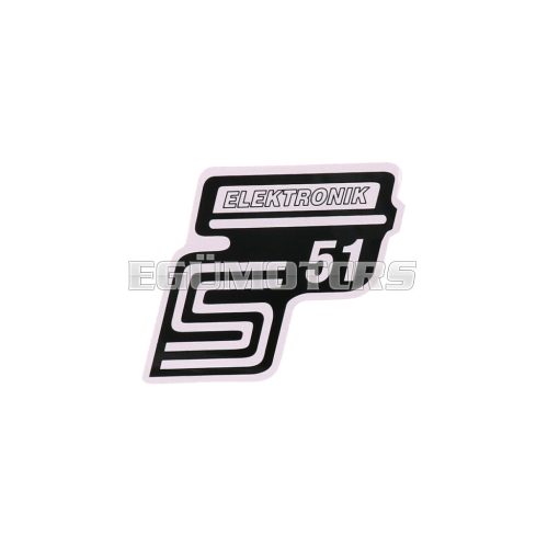 logo foil / sticker S51 Elektronik white for Simson S51