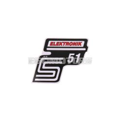 logo foil / sticker S51 Elektronik red for Simson S51