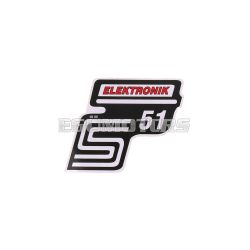   OEM Standard Logo fólia / matrica S51 Elektronik piros, Simson S51