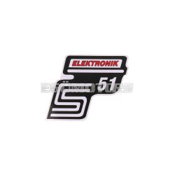   OEM Standard Logo fólia, matrica S51 Elektronik piros, Simson S51