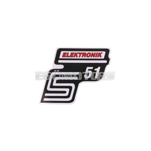 logo foil / sticker S51 Elektronik red for Simson S51