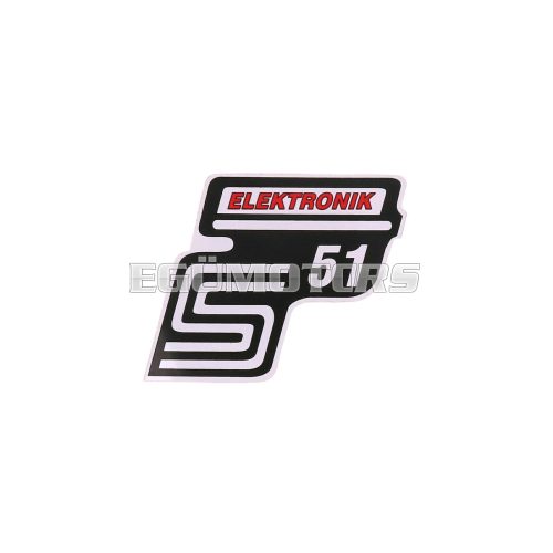 OEM Standard Logo fólia / matrica S51 Elektronik piros, Simson S51