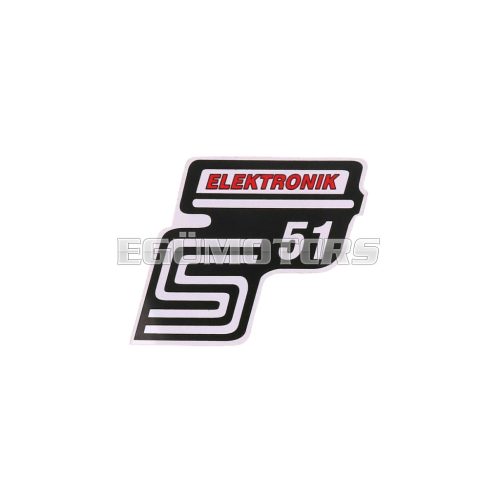 OEM Standard Logo fólia, matrica S51 Elektronik piros, Simson S51