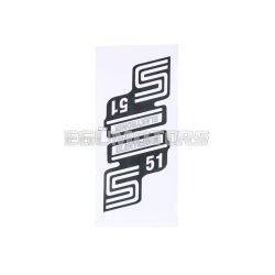   logo decal set S51 electronics foil / sticker silver for Simson S51