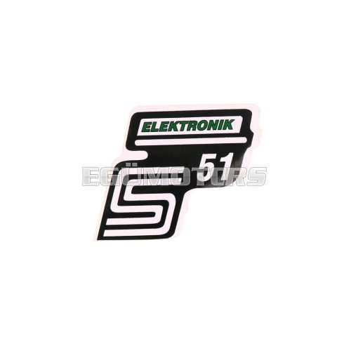 OEM Standard Logo fólia, matrica S51 Elektronik zöld Simson S51