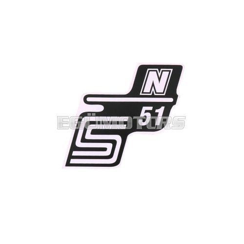 logo foil / sticker S51 N white for Simson S51