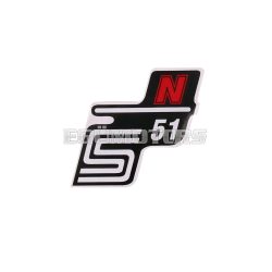 logo foil / sticker S51 N red for Simson S51