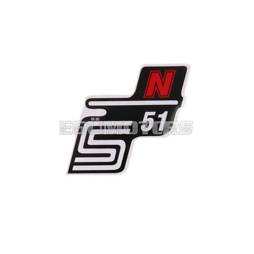 logo foil / sticker S51 N red for Simson S51