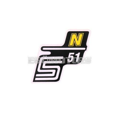 logo foil / sticker S51 N yellow for Simson S51