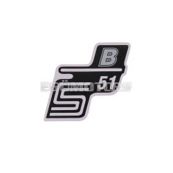 logo foil / sticker S51 B silver for Simson S51