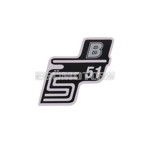 OEM Standard Logo fólia, matrica S51 B ezüst, Simson S51