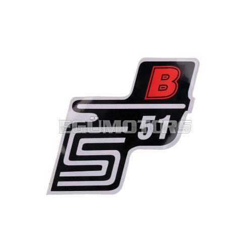 logo foil / sticker S51 B red for Simson S51