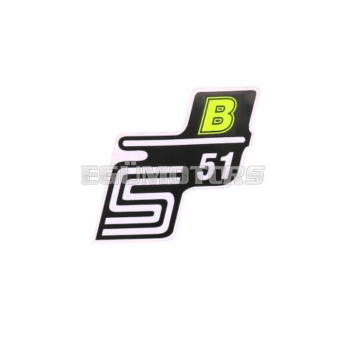 logo foil / sticker S51 B neon yellow for Simson S51