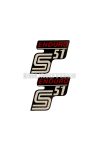 OEM Standard Logo fólia / matrica S51 Enduro fekete-piros, 2 darab Simson S51