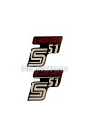OEM Standard Logo fólia, matrica S51 Enduro fekete-piros, 2 darab Simson S51