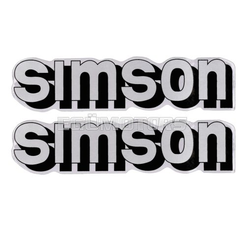 OEM Standard Logo fólia, matrica tank ezüst-fekete, 2 darab Simson S51