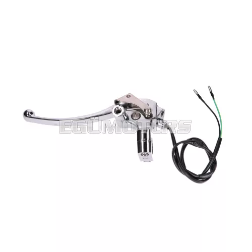 101 Octane fékkar konzol bal oldali, krómozott, M10-es tükörtartóval, GY6 Grand Retrohoz (25 mm kormányátmérő)