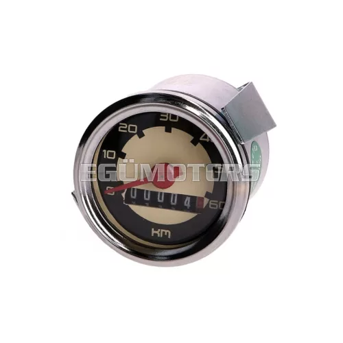 Sebességmérő univerzális 60 km/h, 48mm, fehér, Hercules, Simson