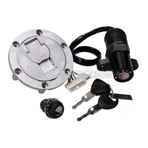 Kulcsos kapcsoló zár készlet komplett, Derbi GPR Nude, Racing (2004-2010), Aprilia RS50 (2006-2010)