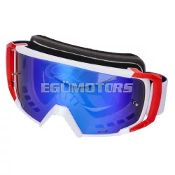 MX szemüveg LUC1 Team fehér / piros - irídiumkék