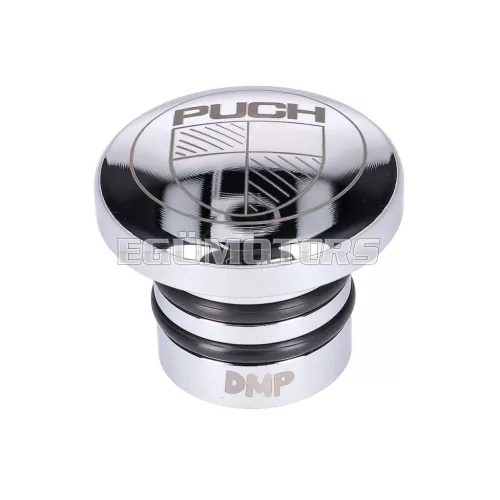 Benzintank sapka, acél, polírozott, Puch logóval, Puch Maxi S / N