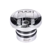 Benzintank sapka, acél, polírozott, Puch logóval, Puch Maxi S / N