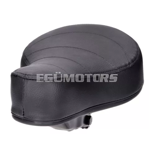 OEM Standard nyereg / ülés lapos, fekete, steppelt, rugós, Puch logóval, Puch mopedhez