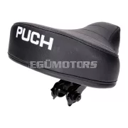 OEM Standard nyereg / ülés lapos, fekete, steppelt, rugós, Puch logóval, Puch mopedhez