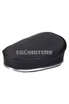 OEM Standard nyereg / ülés, fekete, króm díszítéssel, 22mm-es bilincs, mopedhez