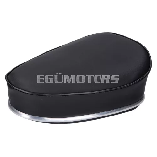 OEM Standard nyereg / ülés, fekete, króm díszítéssel, 22mm-es bilincs, mopedhez