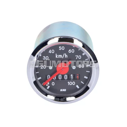 Sebességmérő 100 km/h, 48 mm, fekete, Simson, Herkules = 37859