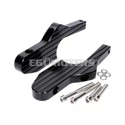   Utas lábtartó adapter szett, alumínium, CNC, matt fekete, Vespa GT, GTS, GTV