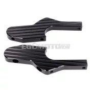 Utas lábtartó adapter szett, alumínium, CNC, matt fekete, Vespa GT, GTS, GTV