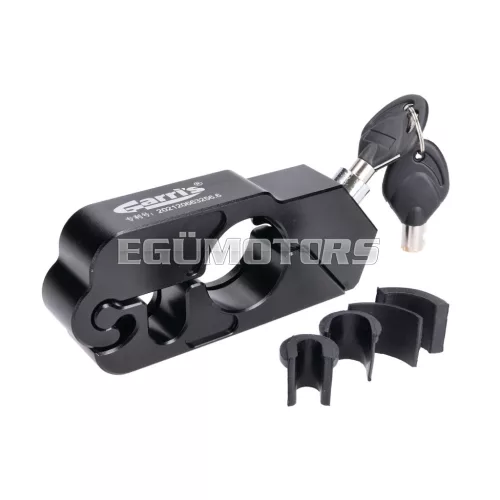 Gáz- / fékkar zár lopásgátló, alumínium, fekete, robogóhoz, motorkerékpárhoz