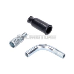   101 Octane gázbowden könyök adapter 90°, Dellorto PHVA karburátorhoz, 12-17.5 mm