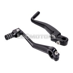   gear shift and kickstart lever foldable, anodized aluminum, black for Simson S50, S51, S53, S70, S83