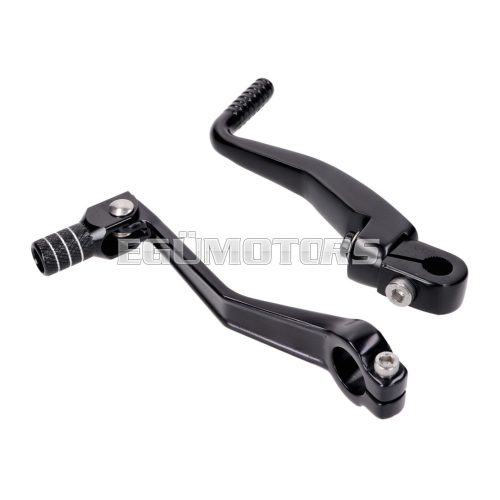 gear shift and kickstart lever foldable, anodized aluminum, black for Simson S50, S51, S53, S70, S83