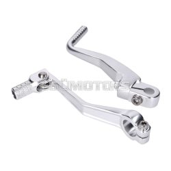   gear shift and kickstart lever foldable, anodized aluminum, silver for Simson S50, S51, S53, S70, S83