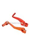 gear shift and kickstart lever foldable, anodized aluminum, orange for Simson S50, S51, S53, S70, S83