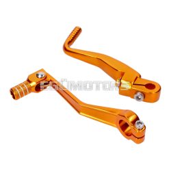   gear shift and kickstart lever foldable, anodized aluminum, golden for Simson S50, S51, S53, S70, S83