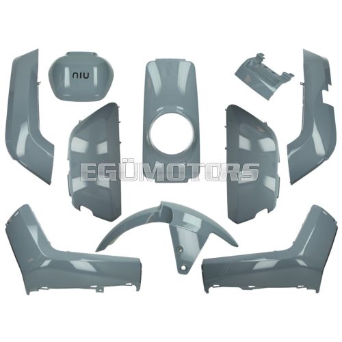 OEM Standard Burkolatkészlet 10 darabos, Nardo szürke fényes, NIU N1, NQi-Sport