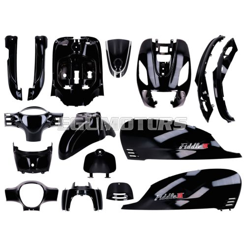 Fairing kit black primed 16-piece for Sym Fiddle 3 year 2014-2020