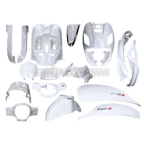 White primed 16-piece fairing kit for Sym Fiddle 3 year 2014-2020