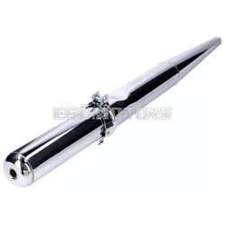   OEM Standard kipufogó krómozott, 28mm, hangtompító lemezzel, Simson S51 Enduro, S70 Enduro